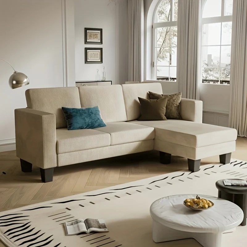 3 Seater Sofa Convertible Reversible Sofa Living Room Furniture Set Corduroy Local Warehouse